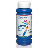 Blue Acrylic Paint - 500ml bottle,  water-based acrylic paint. Dries quickly,  Waterproof,  Flexible on most surfaces