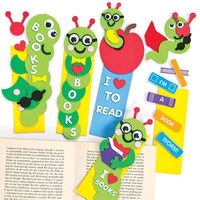 Bookworm Foam Bookmark Kits (Pack of 4) Decoration Craft Kits