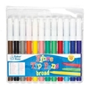 Broad Tip Marker Pens Value Pack (Pack of 12) Drawing 12 assorted colours - Light Green,  Dark Green,  Orange,  Dark Blue,  Light Blue,  Light Pink,  Yellow,  Purple,  Red,  Brown,  Grey and Black