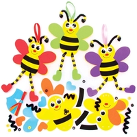 Bumble Bee Dangly Legs Decoration Kits (Pack of 5) Decoration Craft Kits 5 assorted colours - Red,  Purple,  Green,  Blue & Orange