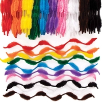 Bumpy Pipe Cleaners Value Pack (Pack of 100) Craft Embellishments 10 assorted colours - Blue,  Yellow,  Purple,  Orange,  White,  Black,  Red,  Green,  Pink & Brown