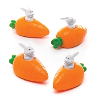 Bunny & Carrot Pull Back Racers (Pack of 4) Easter Toys,  Egg Hunt Gifts For Children,  7.5cm Length