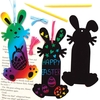 Bunny Scratch Art Bookmarks (Pack of 10) Rainbow Coloured,  Fun Activity For Kids,  Easter Craft Kits