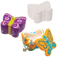 Butterfly Ceramic Trinket Boxes (Box of 3) Decoration Craft Kits