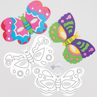 Butterfly Colour-in Card Masks (Pack of 8) Decoration Craft Kits