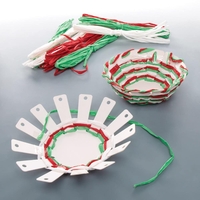 Christmas Basket Weaving Kits (Pack of 4) Christmas Crafts 3 assorted raffia colours - Red,  Green & White