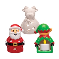 Christmas Character Ceramic Tealight Holders (Box of 3) Christmas Crafts