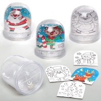 Christmas Character Snowglobes,  Make Your Own Decorations (Pack of 4)