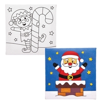 Christmas Colour-in Canvases (Pack of 4)
