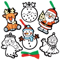 Christmas Colour-in Fuzzy Art Decorations (Pack of 12)