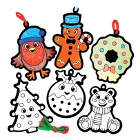 Christmas Colour-in Fuzzy Art Decorations (Pack of 15)