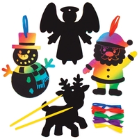 Christmas Scratch Art Decorations (Pack of 10)