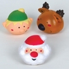 Christmas Squeeze Balls (Pack of 4) Christmas Toys,  Foam,  4 Assorted Designs,  7cm Diameter