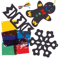 Christmas Stained Glass Decoration Kits (Pack of 6)