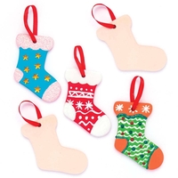 Christmas Stocking Ceramic Decorations (Box of 5) Christmas Crafts