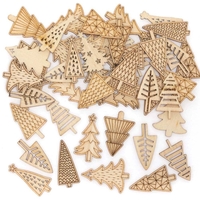 Christmas Tree Mini Wooden Shapes (Pack of 72)
