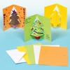 Christmas Tree Pop-out Cards (Pack of 8) Christmas Crafts Colours included - green,  yellow,  white and orange