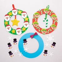 Christmas Wreath Kits (Pack of 3) Christmas Crafts 3 assorted wreath colours - Green,  Red & Blue