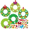 Christmas Wreath Mix & Match Decoration Kits (Pack of 8) Christmas Crafts 2 assorted wreath colours - Dark Green & Light Green