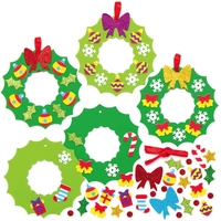 Christmas Wreath Mix & Match Decoration Kits (Pack of 8) Christmas Crafts 2 assorted wreath colours - Dark Green & Light Green