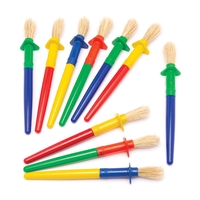Chubby Non-Roll Paint Brushes (Pack of 12) Art Supplies,  Art Materials Assorted handle colours