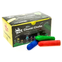 Chunki Chalks (Box of 40) Drawing 8 assorted colours - Red,  Blue,  Yellow,  Orange,  Lilac,  Green,  Brown & White