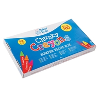 Chunky Crayons Bumper Value Box (Box of 180) Drawing 12 assorted colours - White,  Light Green,  Orange,  Purple,  Pink,  Black,  Blue,  Brown,  Yellow,  Red,  Dark Blue & Dark Green
