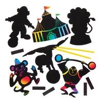 Circus Scratch Art Magnets (Pack of 10) Art Craft Kits