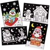 Colour-in Christmas Fuzzy Art Pictures (Pack of 10) Christmas Crafts,  10 Assorted Designs,  Black Velvet Outlines