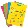 Coloured Canvas Carrier Bags (Pack of 6) Decoration Craft Kits 6 assorted colours - Red,  Green,  Orange,  Blue,  Yellow & Pink