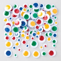 Coloured Self-Adhesive Wiggle-Eyes (Pack of 120) Craft Embellishments 4 assorted colours - Red,  Green,  Blue & Yellow