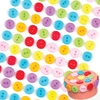 Coloured Stick-on Buttons (Pack of 112) Craft Embellishments 7 assorted colours - Red,  Orange,  Green,  Yellow,  Blue,  Pink & Purple