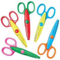 Craft Scissors (Pack of 10)5 Assorted Colourways & Patterns,  Waves,  ZigZags & More,  13.5cm