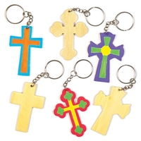 Cross Wooden Keyrings (Pack of 8) Easter Crafts For Kids