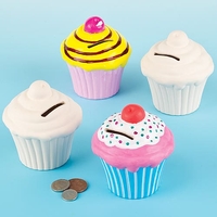 Cupcake Ceramic Coin Banks (Box of 2) Decoration Craft Kits