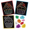 Cupcake Sequin Craft Picture Kits (Pack of 5) Craft Kits For Kids 8 sequin colours - Purple,  Yellow,  Red,  Pink,  Blue,  Orange,  Green & Silver