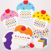 Cupcake Weaving Kits (Pack of 6) Sewing & Weaving Craft Kits 6 assorted colours - Pink,  Purple,  Yellow,  Orange,  Green & Blue