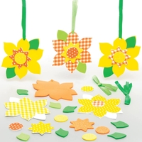 Daffodil Mix & Match Decoration Kits (Pack of 8) Decoration Craft Kits 3 assorted colours - Yellow,  Orange & White