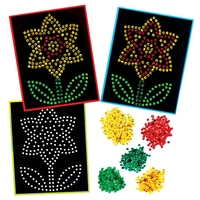 Daffodil Sequin Craft Picture Kits (Pack of 4) Craft Kits For Kids 5 assorted sequin colours - Light Yellow,  Dark Yellow,  Orange,  Light Green & Dark Green