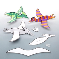 Dinosaur Colour-in Gliders (Pack of 8) Pocket Money Toys
