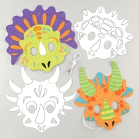 Dinosaur Colour-in Masks (Pack of 8) Decoration Craft Kits