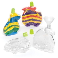 Dinosaur Sand Art Bottles - 8 Plastic Sand Art Bottles. Sand Art Bottles With Corks.