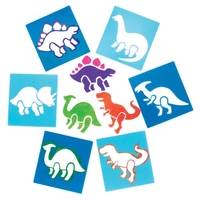 Dinosaur Stencils (Pack of 6) Art Supplies,  Art Materials Stencil colour - Blue