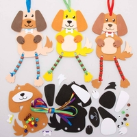 Dog Dangly Legs Decoration Kits (Pack of 5) Decoration Craft Kits 5 ribbon colours - Red,  Blue,  Yellow,  Purple & Green