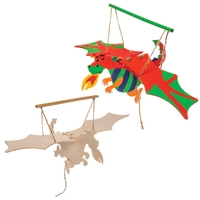 Dragon Wooden Puppet Kits (Pack of 3) Art Craft Kits