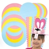 Easter Bonnet Kits Bulk Pack - 30 Paper Craft Easter Bonnets in 3 Pastel Colours. 28cm Diameter.