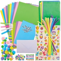 Easter Bumper Craft Activity Pack (Per pack) Easter Crafts For Kids 5 assorted colours - Green,  Purple,  Pink,  Blue & Yellow