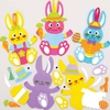 Easter Bunny Mix & Match Decoration Kits (Pack of 8) Easter Crafts For Kids 4 assorted bunny colours - Pink,  Purple,  Blue & Yellow