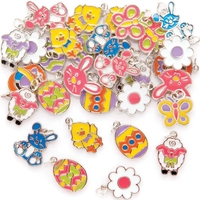 Easter Charms (Pack of 30) 15 Assorted Designs,  Metal Charms,  Jewellery & Bracelet Making