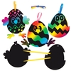 Easter Chick Scratch Art Decorations (Pack of 10) Rainbow,  Great For Kids,  Tools Included